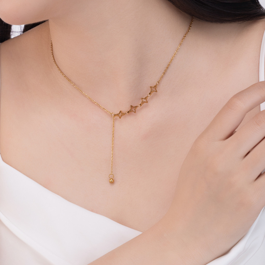 Dây liền mặt nữ Stellar Drop mạ vàng cao cấp,thiên nhiên, hiện đại, trẻ trung dành cho đi chơi đi làm - DOJI