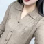 Xuân Thu Mới Cổ Polo Áo Sơ Mi Voan Rời Và Giảm Béo Thời Trang Cho Nữ
