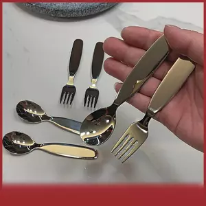 COD trẻ em Bộ đồ ăn sâu thép không gỉ dày trẻ em muỗng ăn muỗng nĩa 304 thép không gỉ trẻ em ngã ba
