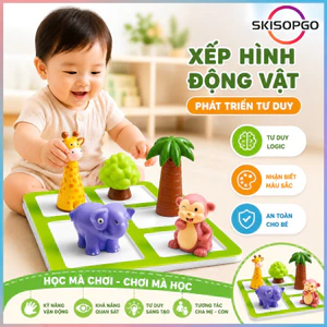Đồ Chơi Giáo Dục Sớm Bộ Xếp Hình Động Vật Vui Nhộn Nhận Biết Màu Sắc Kích Thước An Toàn Cho Trẻ