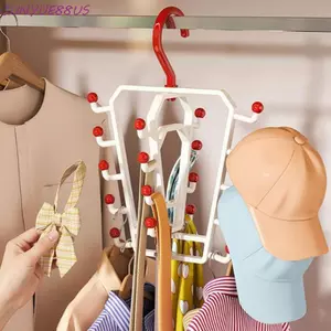 JUNYUE88US 3 Móc Xoay Hình Chữ V, 18 Móc Giá Treo Quần Áo Hai Mặt Bằng Nhựa, Đa Năng Chống Trơn Trượt Tiết Kiệm Không Gian Dung Tích Lớn Móc Treo Giặt Phòng Giặt