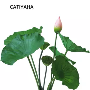 Hoa sen nhân tạo CATIYAHA, Cột hoa nhân tạo DIY Trang trí hoa nhân tạo, Lá sen dài hoa sen hoa nghệ thuật