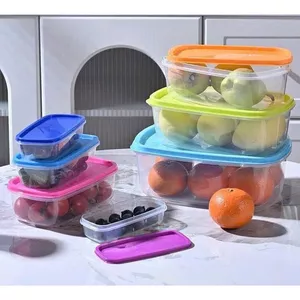 Set 7 Hộp Bảo Quản Hình Chữ Nhật Nhựa Trong Suốt Đa Năng Có Nắp Bảo Quản