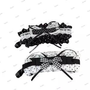 PYCOU Ren Nơ Tóc, Vải Chấm Bi Tóc Vuốt Kẹp, Nhựa Dễ Thương Phong Cách Pháp Vải Tóc Barrette Trang Trí Tóc