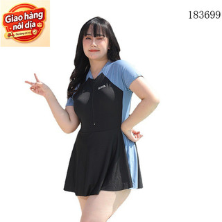 Giao hàng nội địa từ Việt Nam Đầm Bơi Một Mảnh Nữ Váy Modest Tay Ngắn Plus Size XL-6XL 0529