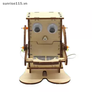 SRVN Robot Ăn Đồng Xu Gỗ DIY Mô Hình Giảng Dạy Học Thân Dự Án Bộ Dành Cho Trẻ Em Thí Nghiệm Khoa Học Đồ Chơi Giáo Dục Bộ Lắp Ráp Bằng Gỗ.