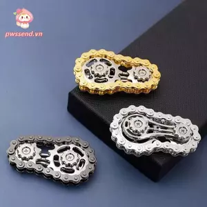 PWSEND Bánh đà Con quay hồi chuyển đầu ngón tay, Dây xích xe đạp kim loại Antistress Lo âu Bánh xích Fidget Spinner, Thời trang Giảm căng thẳng Đồ chơi Fidget bền mới lạ dành cho người lớn