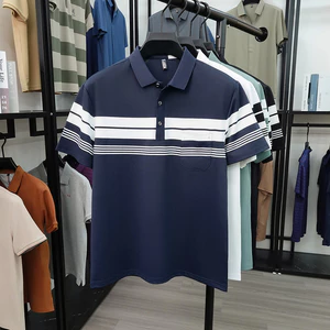 Áo sơ mi polo ngắn tay cổ sọc thoáng khí mùa hè nhẹ dành cho nam