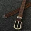 Vintage Thời Trung Cổ Màu Nâu Dập Nổi Pin Khóa Thắt Lưng Niche Hàng Ngày Đơn Giản Phù Hợp Với Nam Nữ Thắt Lưng Hẹp Khóa Eo