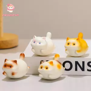 Búp Bê Mèo PWSEND, Trang Trí Nhà Mini Fu Rui Mèo Bập bênh Bức Tượng, Hoạt Hình Sáng Tạo Mèo Xiêm Trang Trí Máy Tính Để Bàn