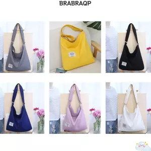 Túi đeo vai BRARAA, Túi Messenger thiết kế đơn giản dung tích lớn, Chất liệu vải đơn giản Túi xách học sinh dành cho học sinh