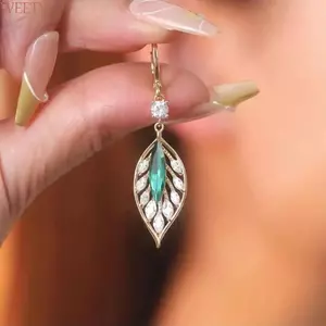 Trang sức tai WEETW, Bông tai vòng Bohemian lấp lánh, Khóa tai sang trọng thanh lịch cao cấp thời trang dành cho thanh thiếu niên