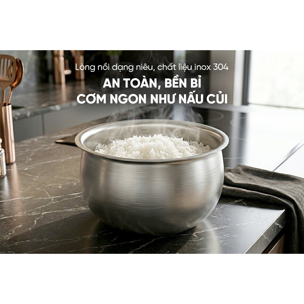 Nồi Cơm Điện Cao Tần 1,5L Sunhouse Mama SHD8857 - Bảo Hành 24 Tháng, Lòng Nồi Dạng Niêu Inox 304 | BigBuy360 - bigbuy360.vn