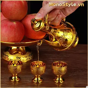MONOSTYLE Golden Temple Cup, Chậu trà gia dụng trang trí, Ly rượu cổ điển trang trí cổ điển