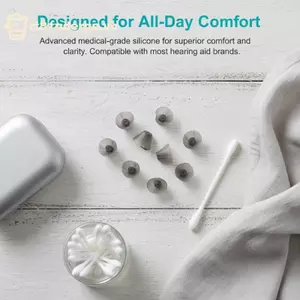 GE Máy Trợ Thính Đầu Tai Silicon 10 Chiếc Có Thể Giặt Được Đầu Mềm Có Thể Tái Sử Dụng Chống Tĩnh Điện Cho Âm Thanh Trong Suốt Ngày Và Đêm VN