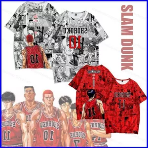 GN SLAM DUNK Nam Áo Thun Nữ Tay Ngắn Cotton Áo Anime Sakuragi Kaede Rời Áo Sơ Mi Thời Trang Plus Kích Thước NG