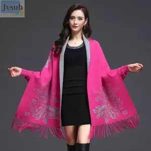 Khăn thêu JVSUB, Khăn choàng ấm áp mùa đông bằng Cashmere giả dày, Khăn choàng hai mặt có thể đeo được sang trọng sang trọng Tua rua thanh lịch dài có viền dài Khăn choàng dự tiệc cưới Váy dạ hội