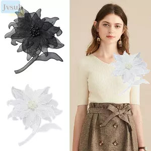 JVSUB Hoa Miếng Dán, May Trên Nhiều Lớp Handmade Hoa Miếng Dán, Đầm Quần Áo Phụ Kiện DIY Thủ Công Vải Vải Đính Miếng Dán Thêu Quần Áo Nữ