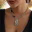 PNPIA- Mặt dây chuyền thả nước kim cương hình elip Nelace Hạt không đều Dây chuyền Choker Kim cương giả Nelace Tiệc cưới Trang sức Quà tặng