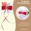 Gối nhẫn cho nhẫn cưới gối đính ruy băng satin đỏ + trắng 10 cm x 10 cm