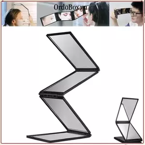 Gương gấp nhiều góc ORDOBOX, Gương gấp ba có thể gập lại cầm tay, Góc nhìn 360 độ chất lượng cao Gương trang điểm gấp 4 mặt di động để cắt tóc tự làm