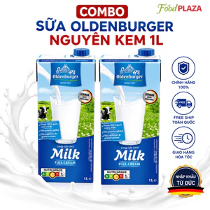 Sữa Oldenburger Nguyên Kem 1L, Sữa Tươi Đức Béo Ngậy, 100% Nguyên Chất, UHT, Giàu Canxi & Protein