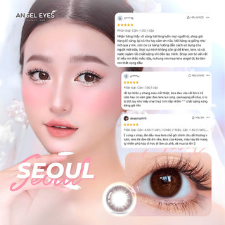 Lens nâu tự độ cận 0-8 Seoul hiệu Angel Eyes, kính áp tròng không giãn nâu tự nhiên như mắt thật Dia 14.0mm