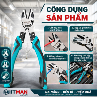 Kìm HITMAN Đa Năng 8-9inch – Dụng Cụ Sửa Chữa Tiện Lợi Cho Thợ & Gia Đình, Dài 20-22cm