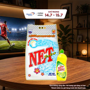 Combo bột giặt NET Extra bịch x 5.5kg + Nước rửa chén NET đậm đặc hương Chanh chai x 750gr