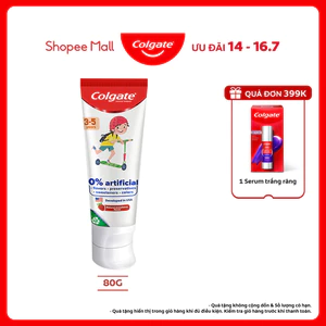 Kem đánh răng Colgate Kid Free From cho bé 3-5 tuổi không chất bảo quản 80g