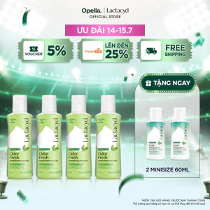 Bộ 4 chai Dung Dịch Vệ Sinh Phụ nữ Lactacyd Odor Fresh Ngăn Mùi 24H 150ml/chai