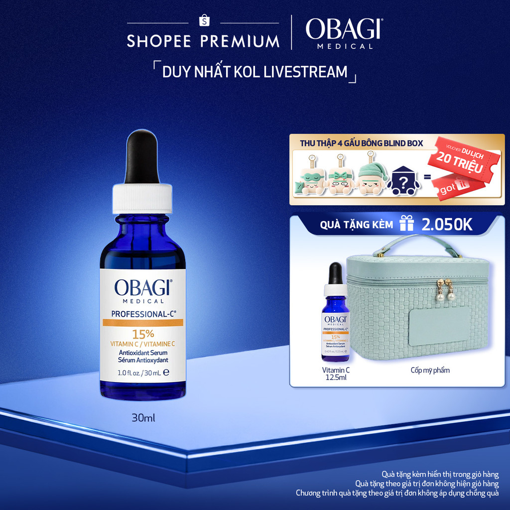 Serum Vitamin C 15% Dưỡng Sáng Da & Chống Oxy Hóa Obagi Professional-C 30ml