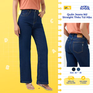 [BST Comfort Me-We] Quần jeans nữ Yody dáng straight thêu túi hậu cá tính hiện đại WCJE26A003
