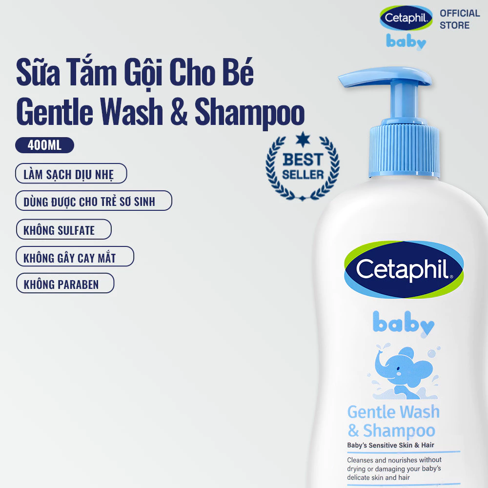 Sữa tắm gội Cetaphil Baby Gentle Wash & Shampoo 400ml