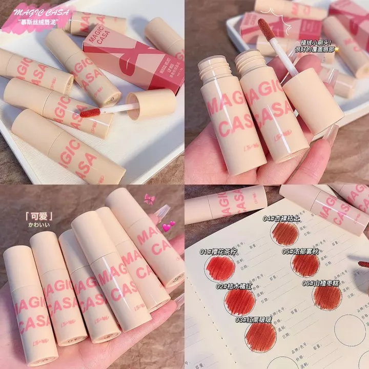 MAGICCASA Ống Bột Nhỏ Son Bùn Mousse Lip Glaze Matte Water Mist Velvet Son Môi Màu Giữ-Beauty Shop