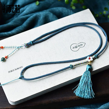 Dây dệt tay Mặt dây chuyền Dây Ngọc bích Mặt dây chuyền Mặt dây chuyền Ngọc bích Mặt dây chuyền Sáp ong Vòng cổ Dây Nam Nữ Ngọc trai Pha lê