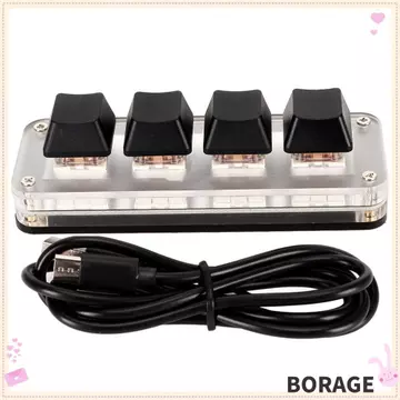 Bàn phím cơ BORAG, 3 phím 1 núm / 4 phím Cơ cắm và chạy|Bàn phím, kết nối USB chiếu sáng với cáp Bàn phím có thể lập trình văn phòng
