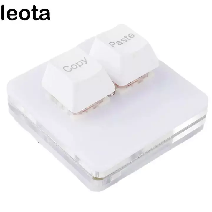 LEOTA Copy Paste Bàn Phím, Acrylic Red Switch Tùy Chỉnh Mini 2 Phím Bàn Phím, Hot Swap Bàn Phím Cơ Mini 2 Phím Trò Chơi Bàn Phím Mini