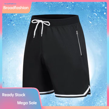 [br] Quần short thể thao crop Quần short chạy bộ nam có túi Quần short thể thao khô nhanh cho nam có thắt lưng đàn hồi Dây rút có thể điều chỉnh dáng rộng vừa vặn Quần short chạy bộ tập thể dục cho Đô