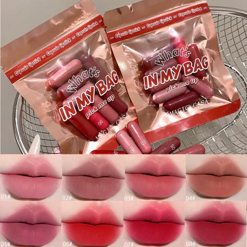 8 Màu Son Môi Viên Son Môi Bộ Son Môi Tự Nhiên Lâu Dài Chống Dính Cốc Mini Matte Son Môi