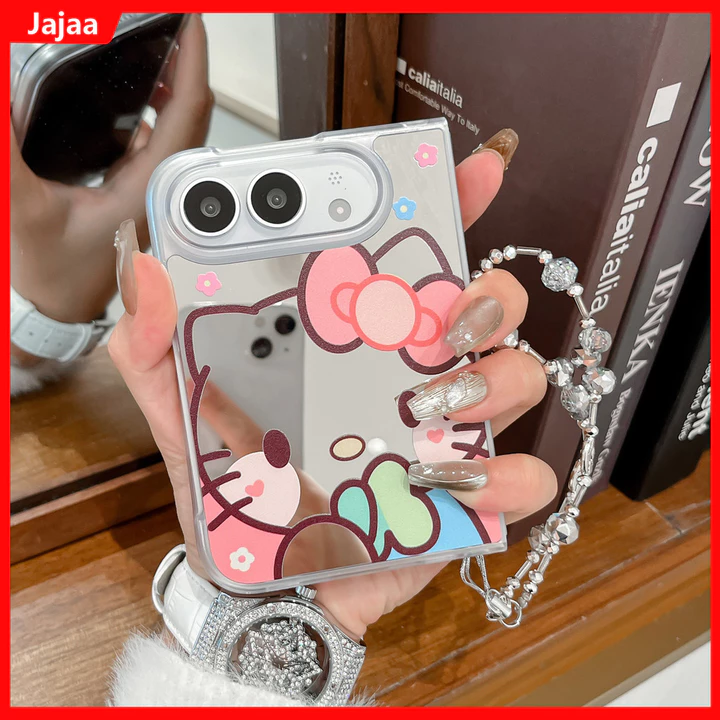 Dành Cho iPhone Duo Gương Hoạt Hình PC Cứng Ốp Lưng Điện Thoại Apple iPhone Ultra iPhone18 Gấp iPhone Gấp iPhone Duo 5G Vỏ Bảo Vệ Có Dây Xích