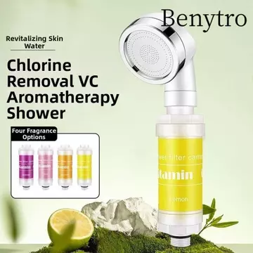 Bộ lọc nước đầu vòi hoa sen BENYTRO, Khử clo Hỗn hợp với Vitamin C Vòi hoa sen thơm, Bộ lọc hoa oải hương thời trang Tạp chất Máy lọc vòi hoa sen chống bỏng Máy lọc nước