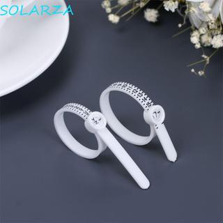 SOLARZA Dụng Cụ Đo Kích Thước Nhẫn Di Động Màu Đen/Trắng Thước Nhẫn UK/US/EU Đo Size Ngón Tay Tái Sử Dụng