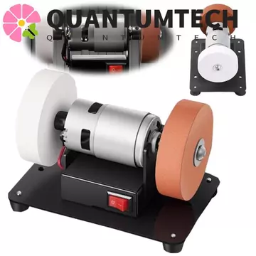 Máy chà nhám nhỏ bằng điện QUANTUMTECH, Máy mài băng ghế Mini tốc độ có thể điều chỉnh bánh xe kép, Máy mài mài cơ sở chắc chắn Động cơ Máy mài điện Máy mài kim loại