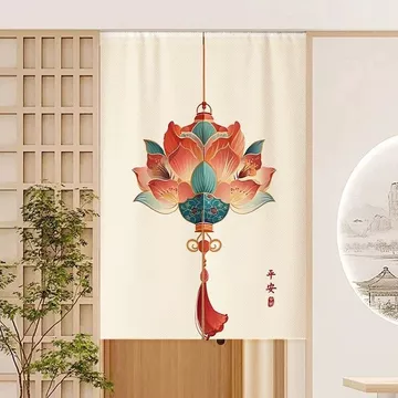Phong Cách Trung Hoa Rèm Cửa Vách Ngăn Rèm Phòng Ngủ Gia Đình Không Đục Lỗ Riêng Tư Nửa Rèm Vải Chặn Nhà Vệ Sinh Phòng Khách Phòng Tắm Treo Rèm guaika120260923
