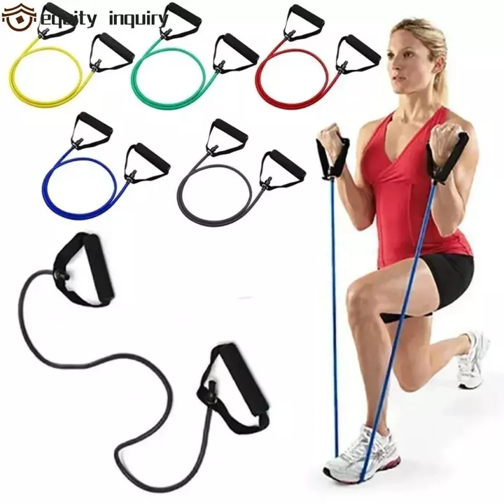 YÊU THÍCH YÊU THÍCH 5 cấp độ Dây kháng lực, Dây kéo kháng lực đàn hồi 5 cấp độ, Dây kháng lực đơn sắc đa chức năng có tay cầm Dây thun tập thể dục