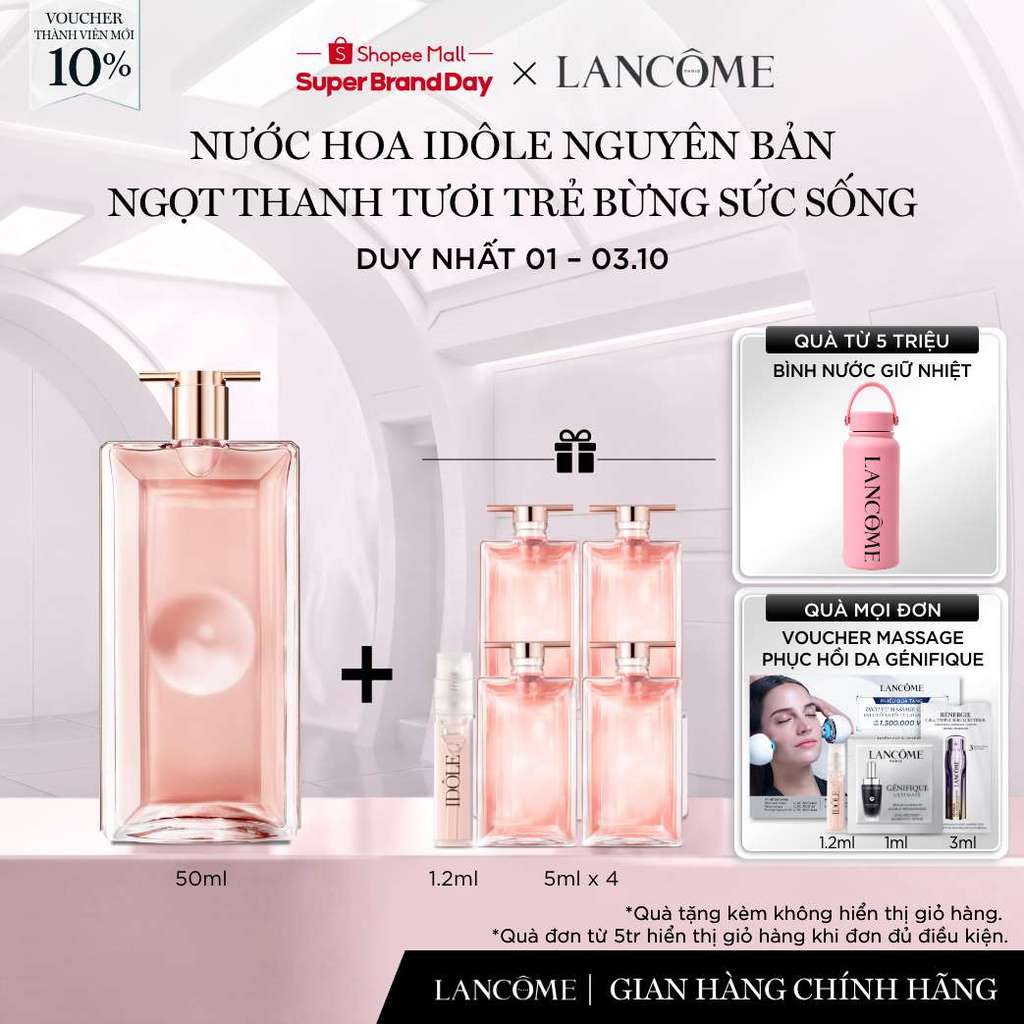 Nước Hoa Lancome Idôle Nguyên Bản 50ml Ngọt Thanh Tươi Trẻ, Bừng Sức Sống