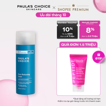 Nước cân bằng độ ẩm và thu nhỏ lỗ chân lông Paula's Choice Skin Balancing Pore-Reducing Toner 190ml 1350