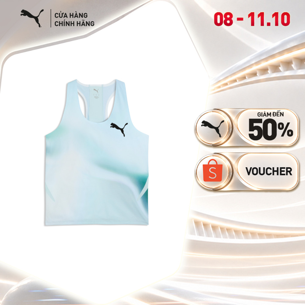 Áo Thun Chạy Bộ PUMA Nữ W LIGHTSPD UW GRPHIC SINGLET Fresh Water Màu Xanh