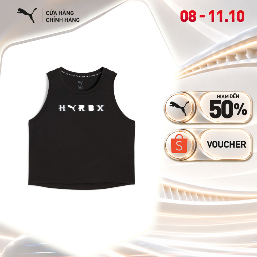 Áo Thun Tập Luyện PUMA Nữ HYROX CLSPN THERMO CROP TANK Black Màu Đen
